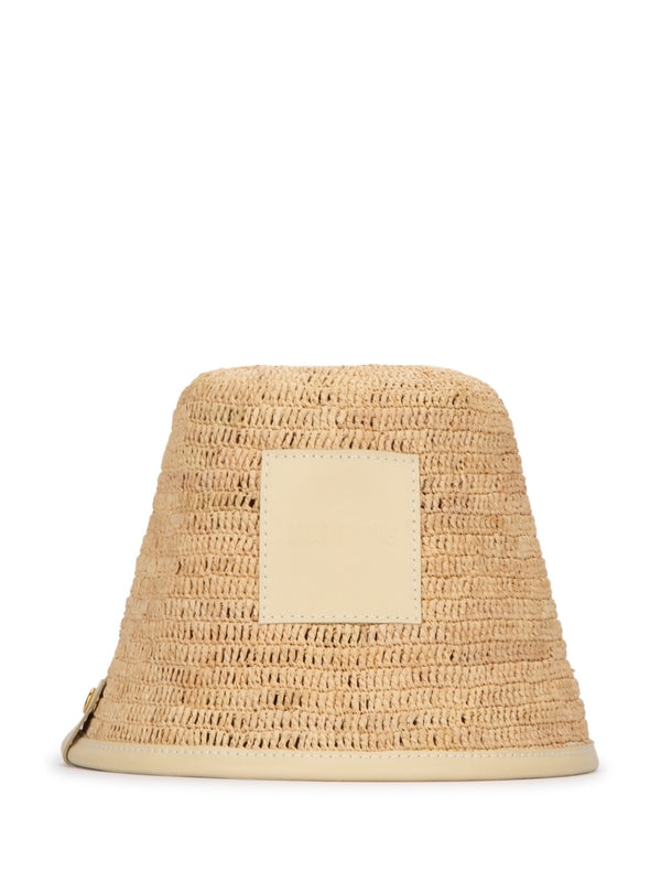 Soleil Logo Patch Raffia Bucket Hat