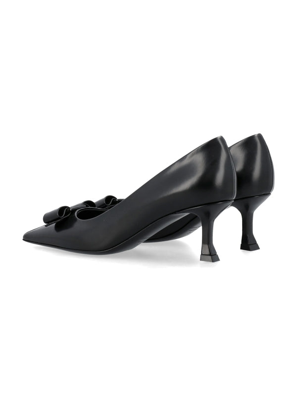 FERRAGAMO - Bala Bow Leather Pumps - Jente