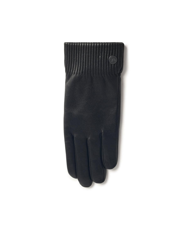 Metal Logo Leather Gloves