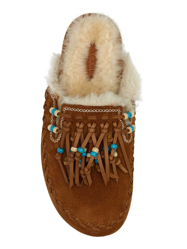 Journey Beaded Fringe Suede Mules