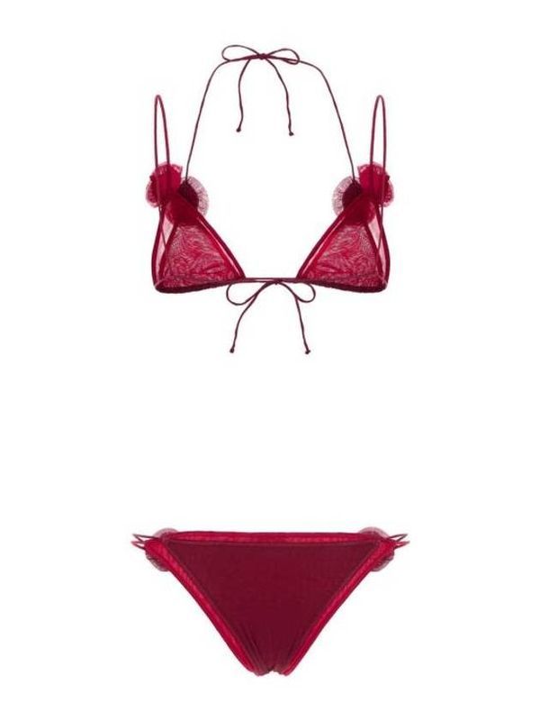 Rose Embellished Halterneck
  Bikini Set