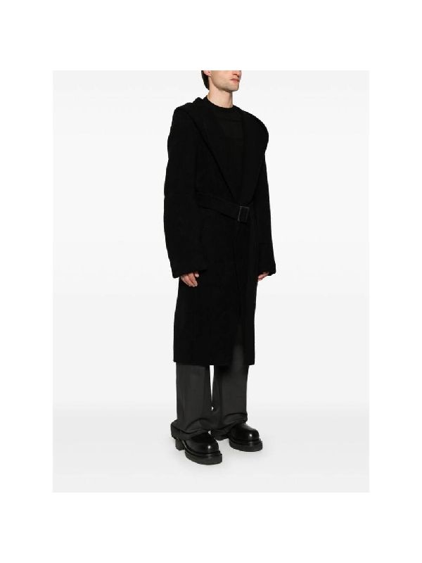 Belted Cashmere Hoodie Coat