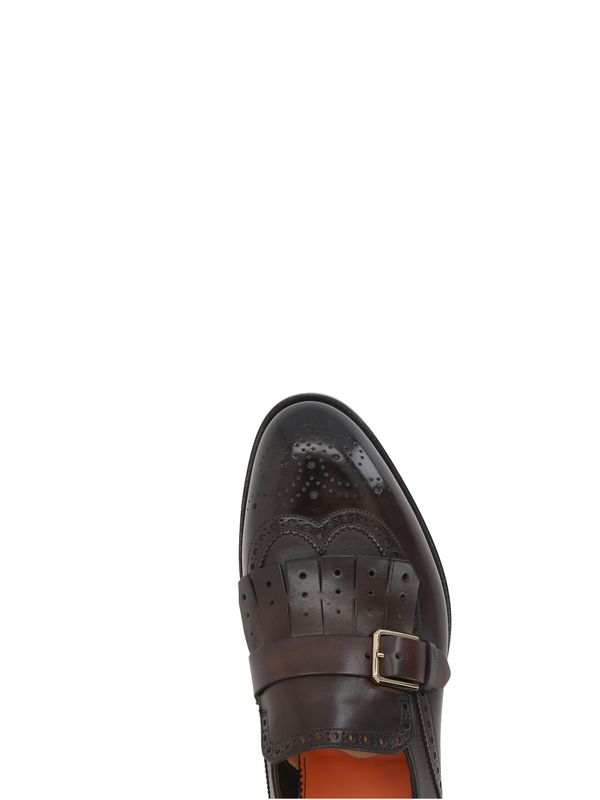 Buckle Strap Leather Loafers