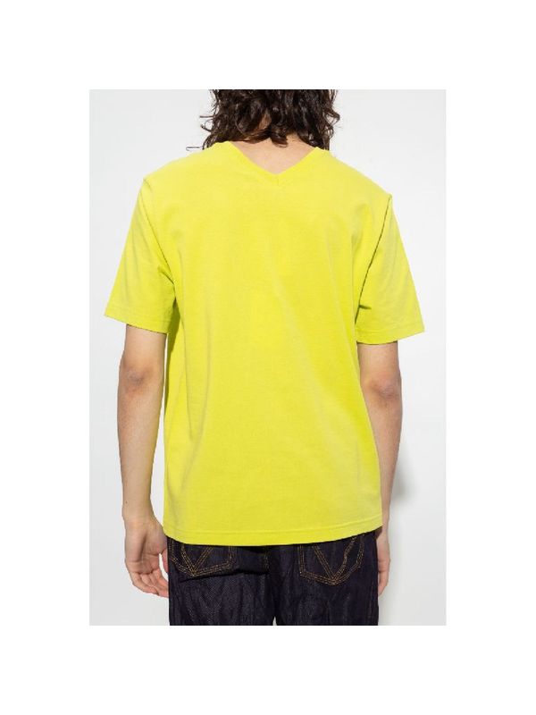 Yellow Cotton V-Neck
  T-Shirt