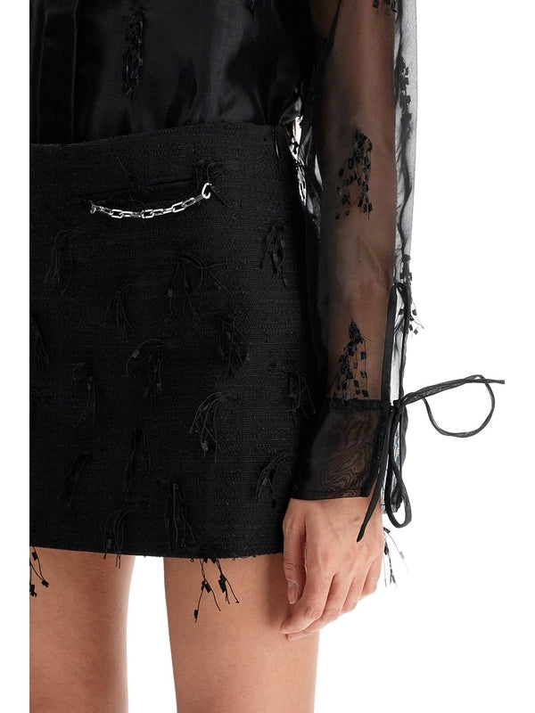 Chain Decoration Boucle Mini Skirt