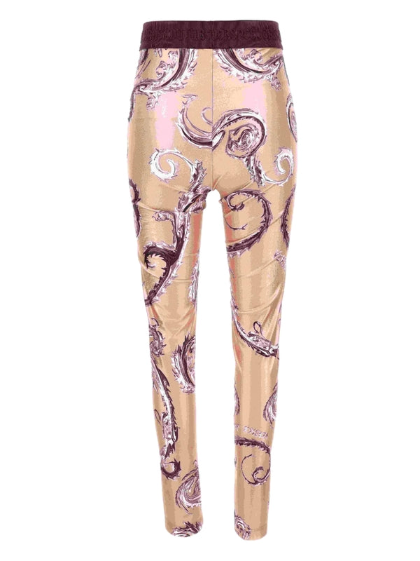 Baroque Pattern Metallic LeGGings