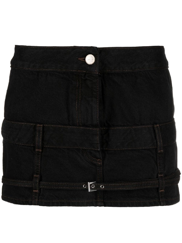 Criollo Belted Denim Mini Skirt