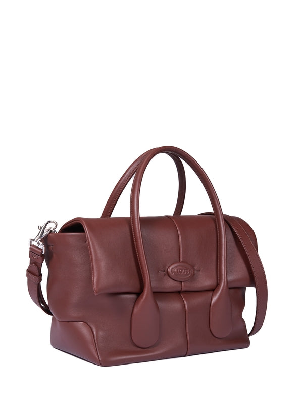 Di Logo Button Leather Tote Bag