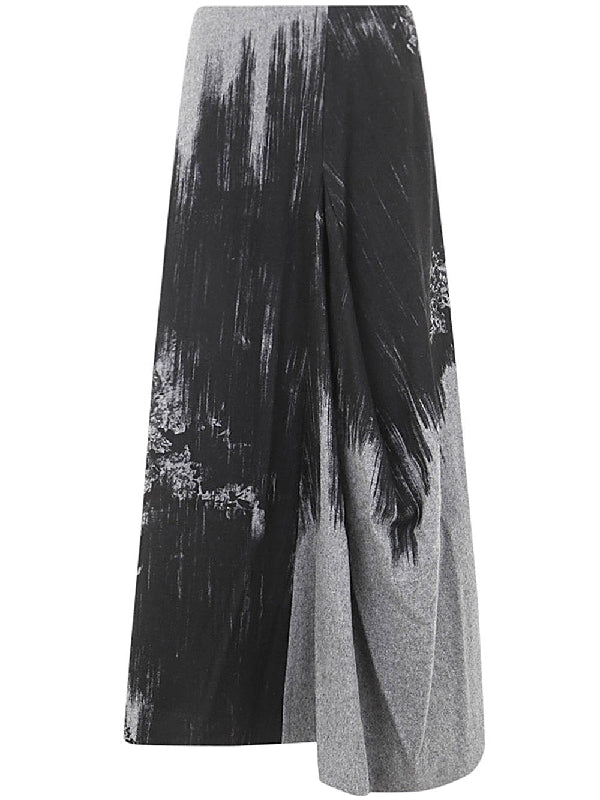 Art Pattern Printing Wool Drape
  Skirt