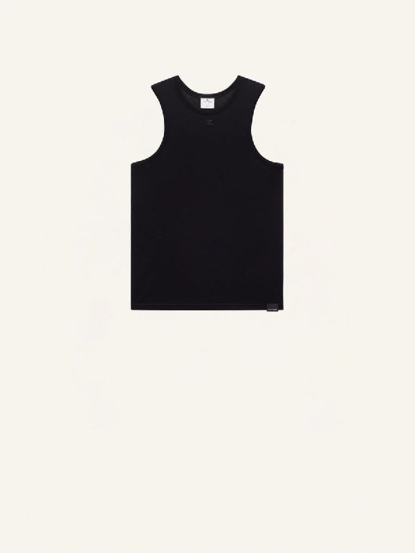 Logo Detail Mesh Tank Top