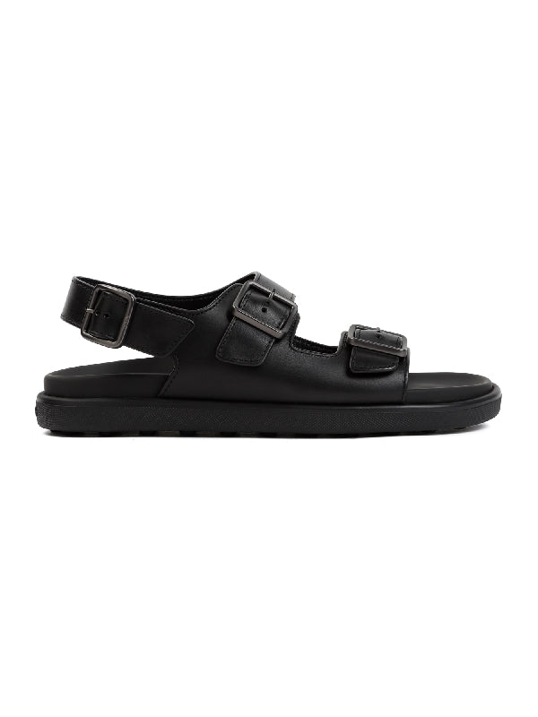 Buckle Strap Leather Sandals