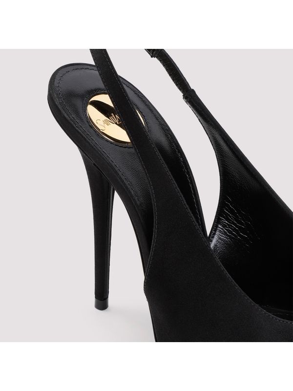 Black Satin Slingback Heel