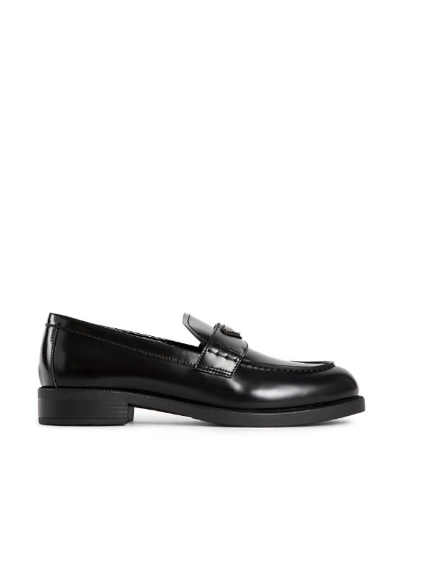 Triangular Logo Leather Loafers