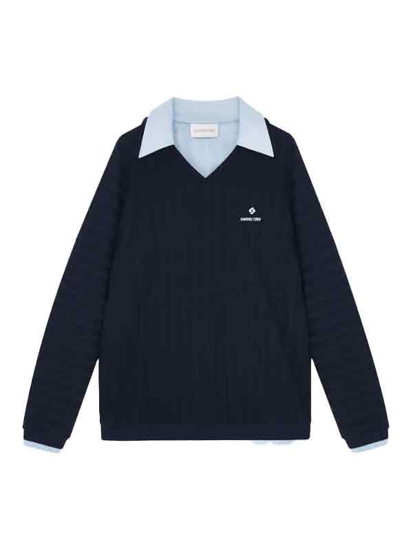 Logo Stripe Navy Knit
