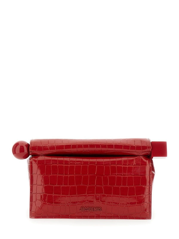 Rond Carre Leather Clutch Bag