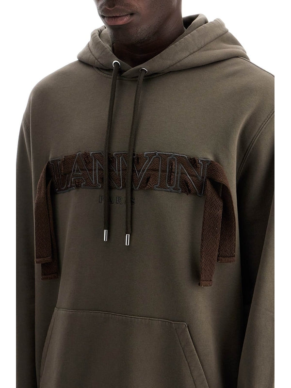 LANVIN - Curve Logo Cotton Hoodie - Jente