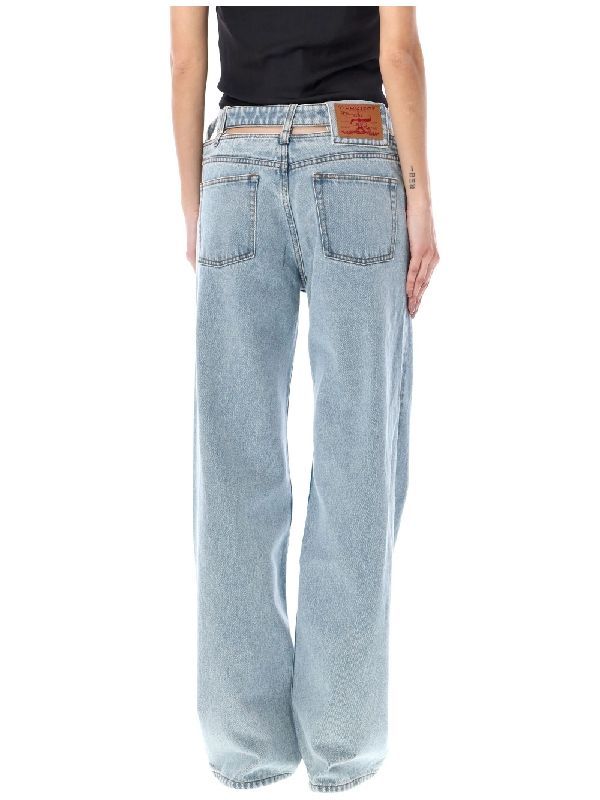 Y Belt Cutout Denim Pants