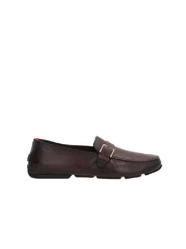 Buckle Strap Leather Driving Shoes