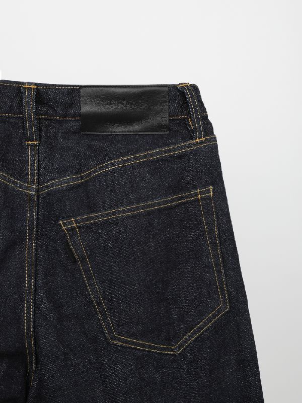 Back Patch Straight Denim Pants