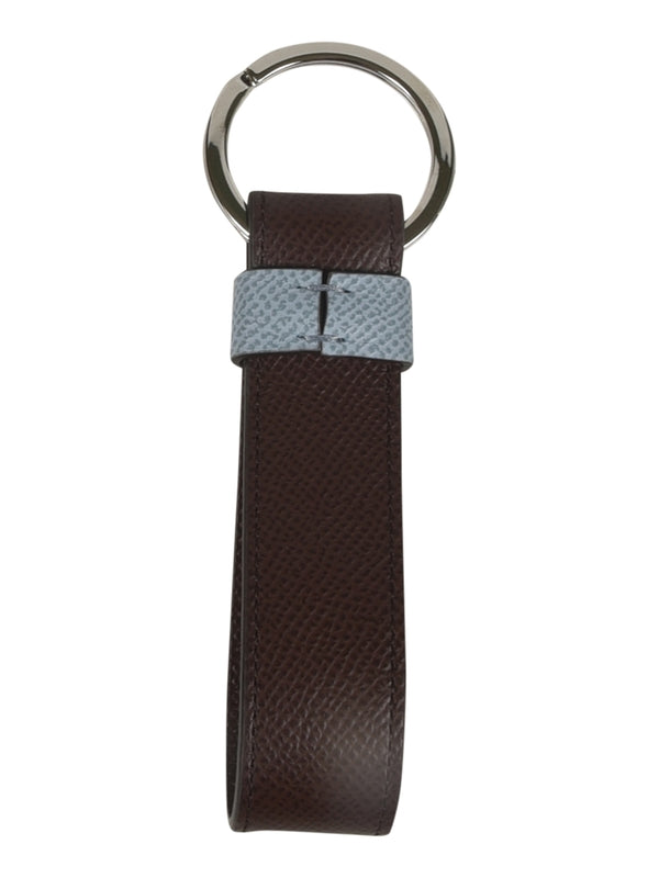 T Logo Leather Keyring