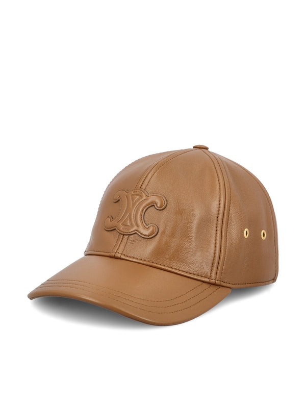 Triomphe Logo Patch Leather Ball Cap