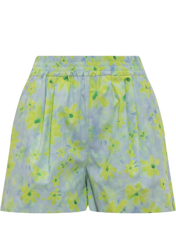 Watercolor Flower Banded Shorts