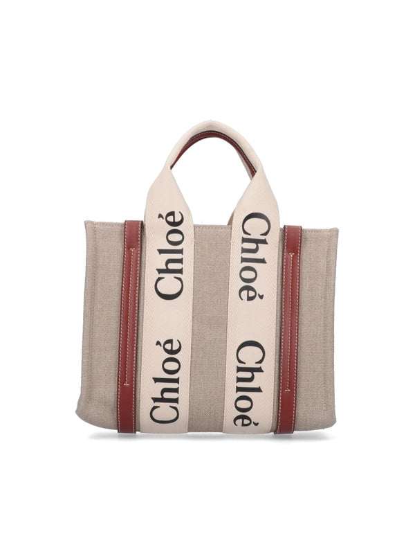 Woody Logo Small Tote Bag