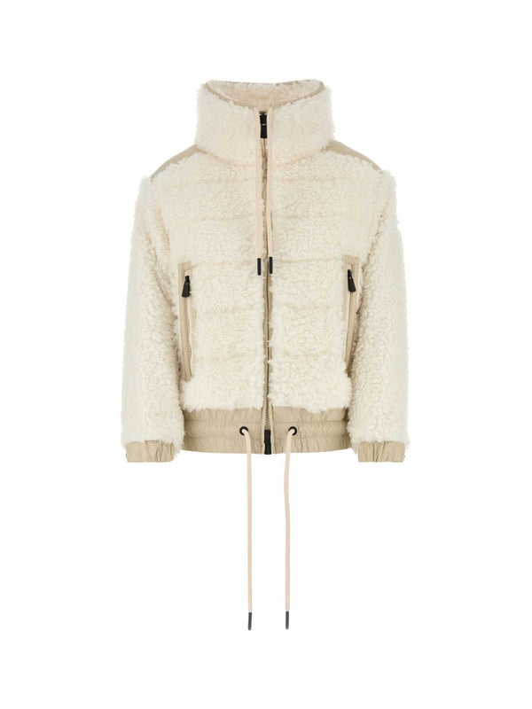 High-Neck Drawstring Shearling Jacket