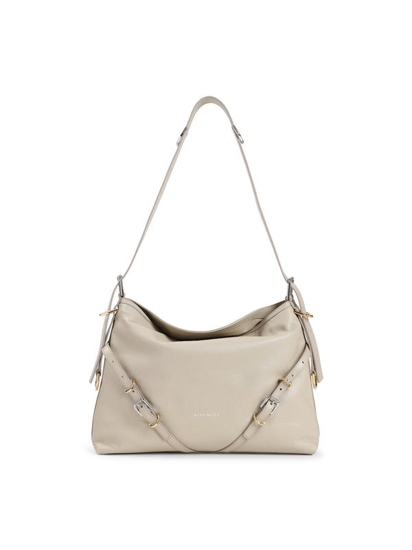 Voyou Buckle Detail Calfskin Medium Shoulder Bag