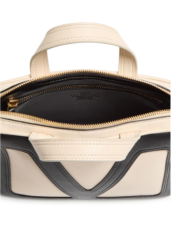 Viva Superstar V Logo Leather Tote Bag