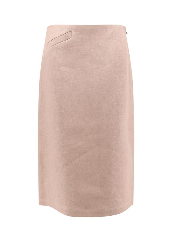 Side Slit Linen Skirt