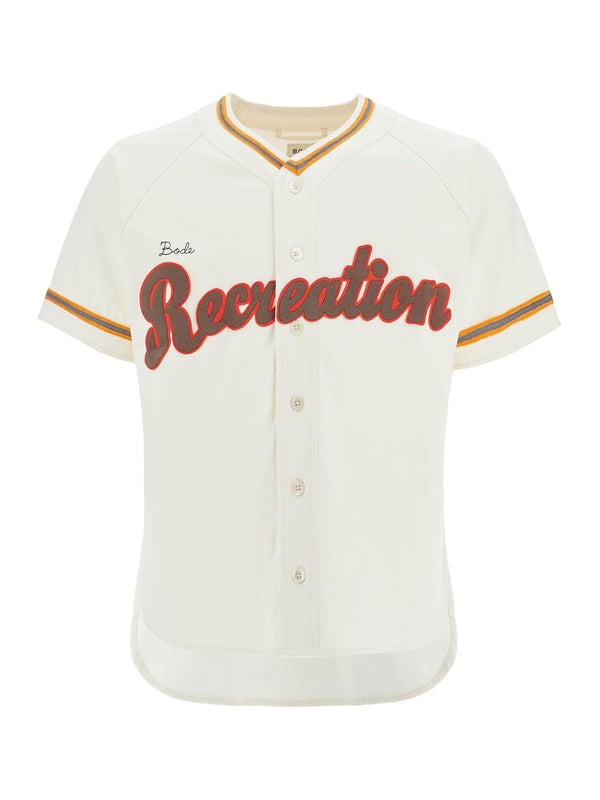 Lettering Printing Cotton Short Sleeve Shirt