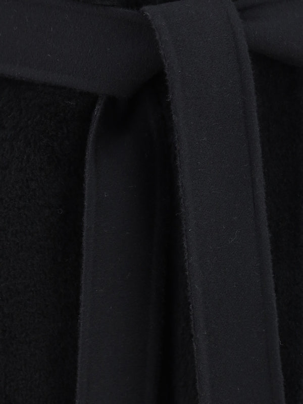 Waist Belt Wool Silk Coat