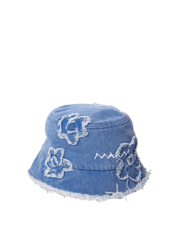 Flower Denim Bucket Hat