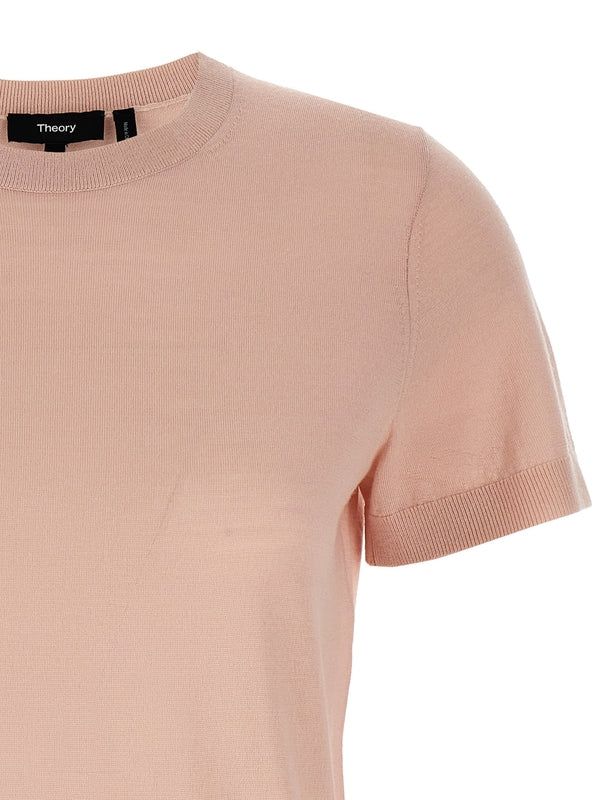 Crewneck Short
  Sleeve Wool Knit