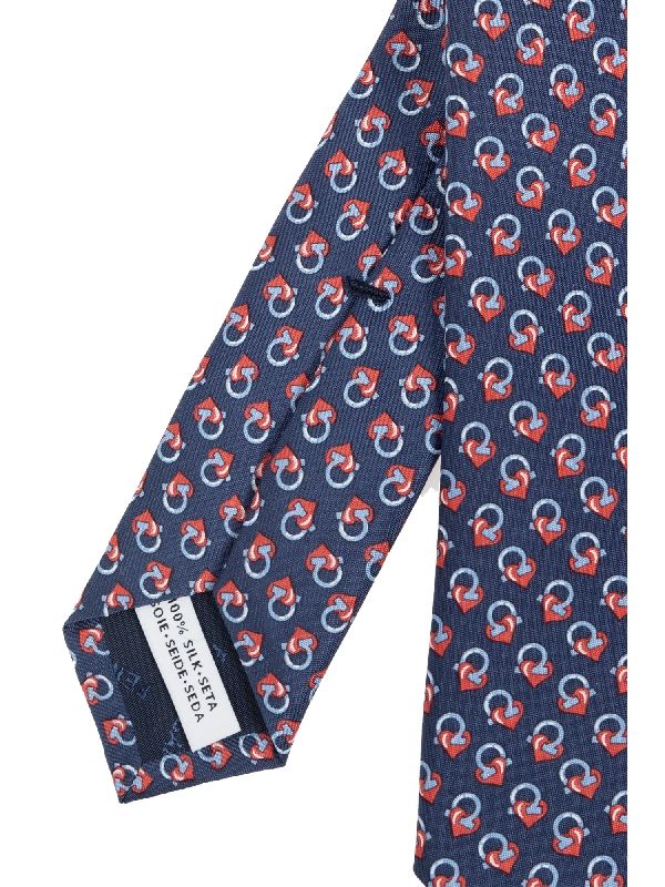 Gancini Printing Silk Tie