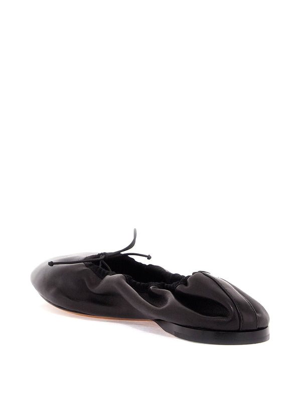 Awar Bow Leather Ballerina Flat Shoes