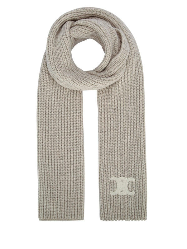 Celine Beige Wool Mufflers