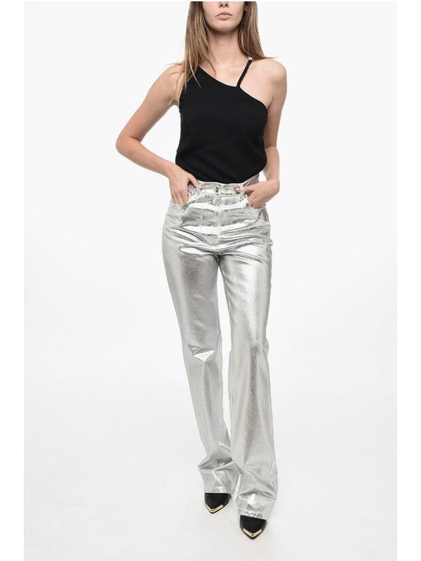 Metallic Cotton Pants