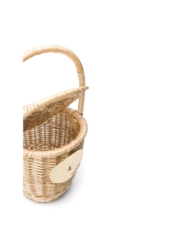 Woven Wicker Mini Bucket Tote
  Bag