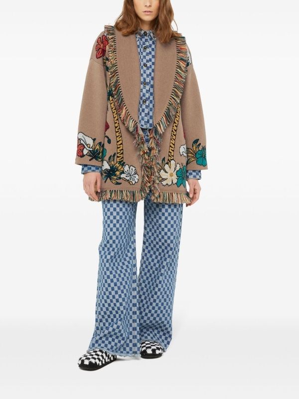 Flower Jacquard Cashmere Cardigan