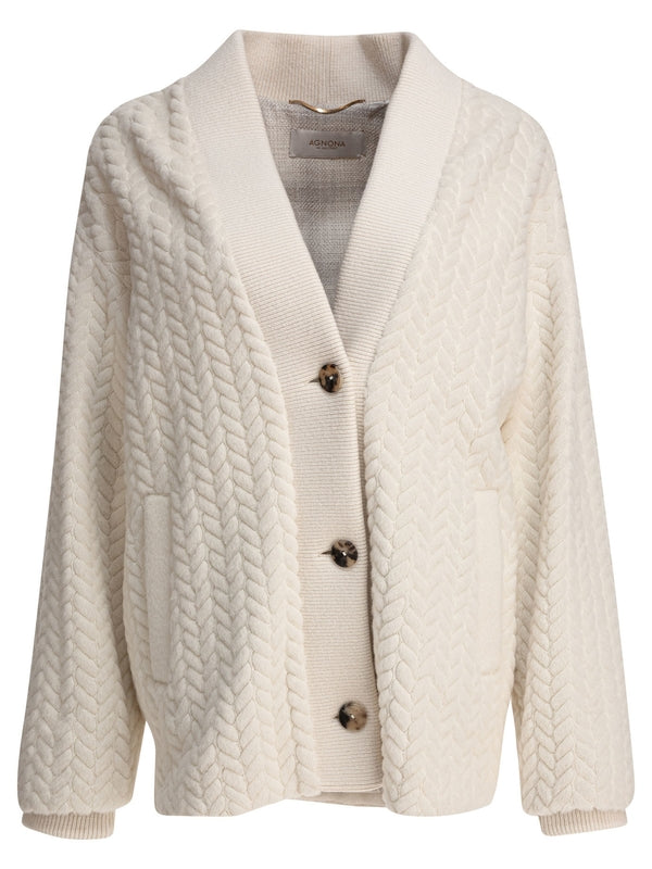 Agnona Ivory Cardigans