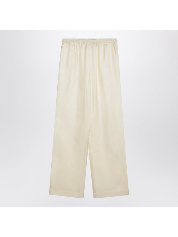 Wide Banding Silk Trousers