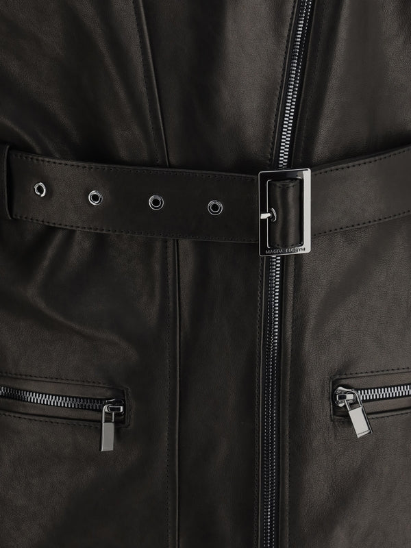 Belt Leather Biker Jacket