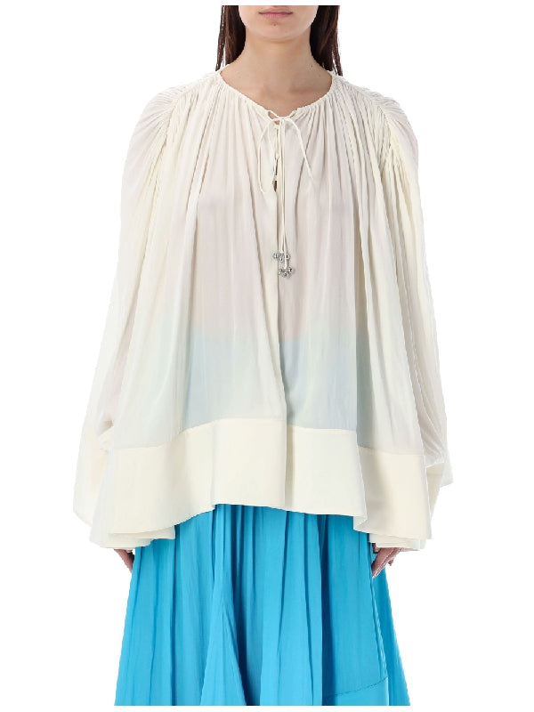 LANVIN - Tied-neck Draped Blouse - Jente