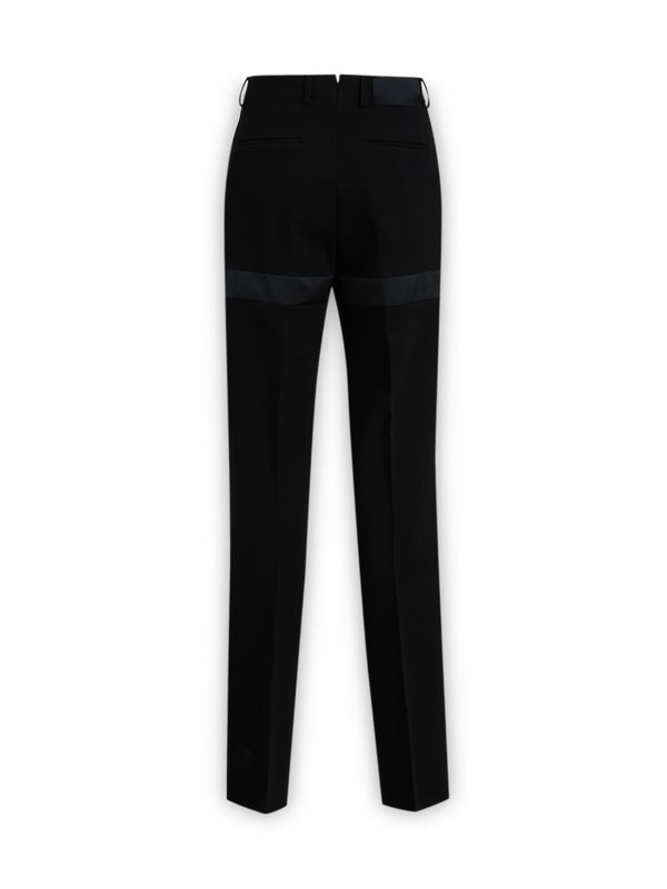 Cigarette Fit Wool Tailored Pants