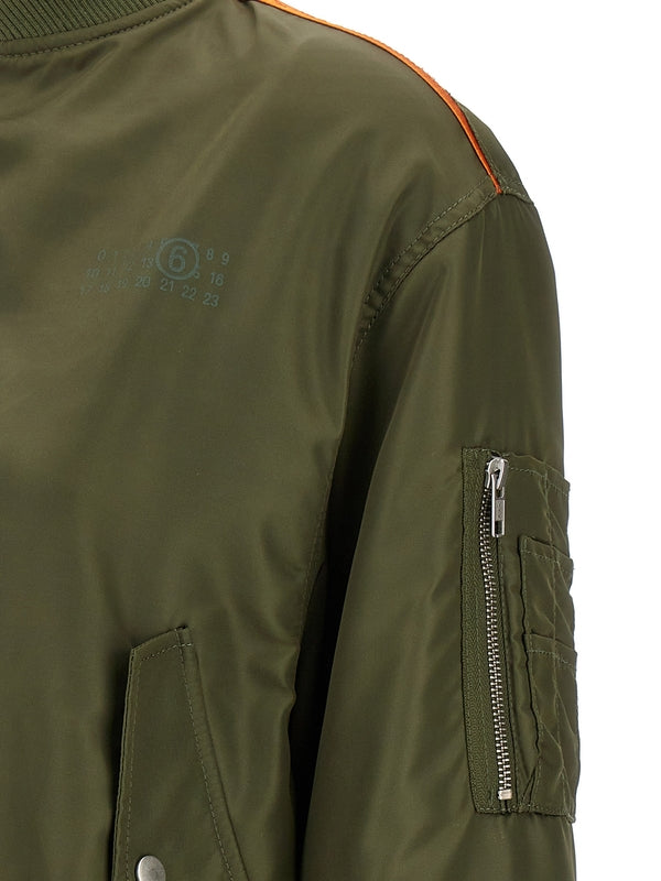 Asymmetric
  Nylon Bomber Jacket