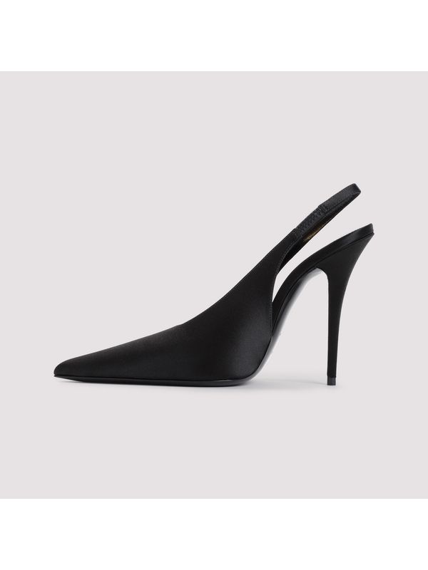 Black Satin Slingback Heel