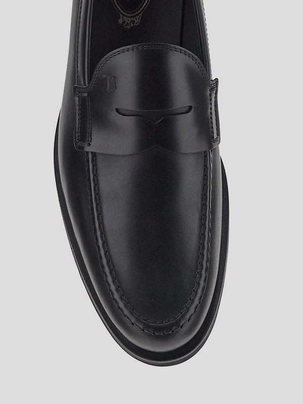 Black Leather Penny Loafers