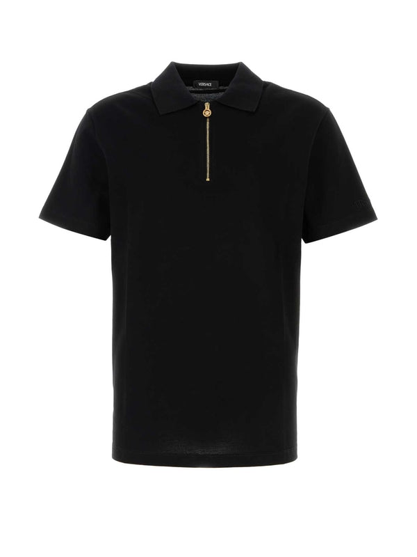 Zip-Up Cotton Polo Shirt